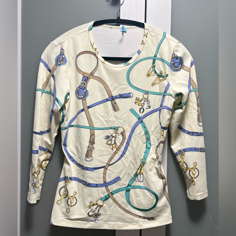 J.McLaughlin Signature Catalina Cloth Cream Arabian Bridle Top Sz XS